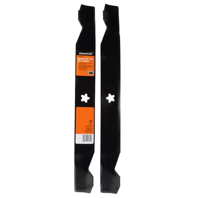 Powercare 42 in. 2-Blade Set for Many Cut Craftsman, Husqvarna, Poulan Riders Replaces OEM #'s 127843, 138498,138971 and Others - PCR1713