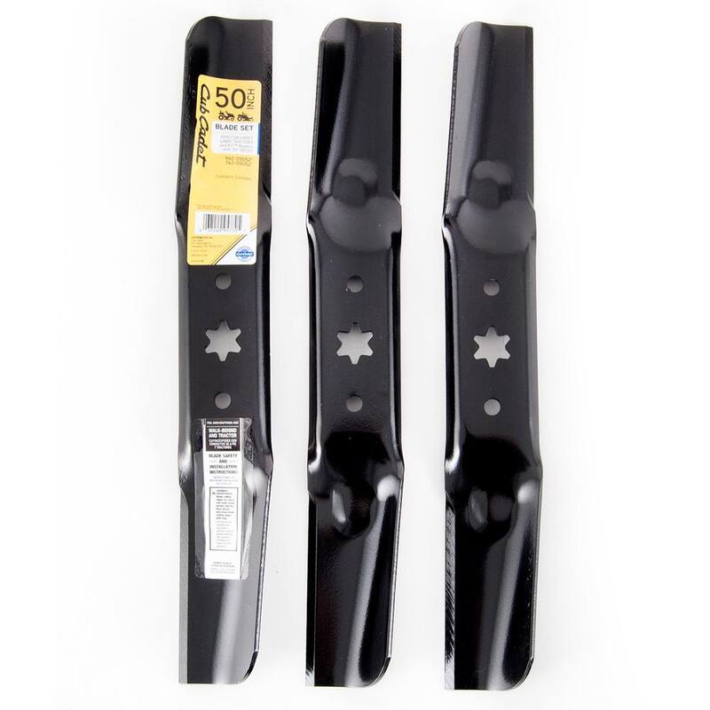 Cub Cadet Original Equipment High Lift Blade Set for Select 50 in. Riding Lawn Mowers with 6-Point Star OE# 942-05052, 742-05052 - 490-110-C155