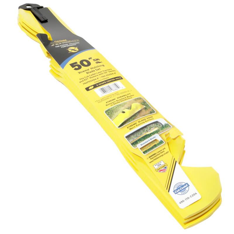 Cub Cadet Original Equipment Xtreme 3-in-1 Blade Set for Select 50 in. Mowers with S-Shaped Center OE# 742P05094-X, 742-05094-X - 490-110-C204