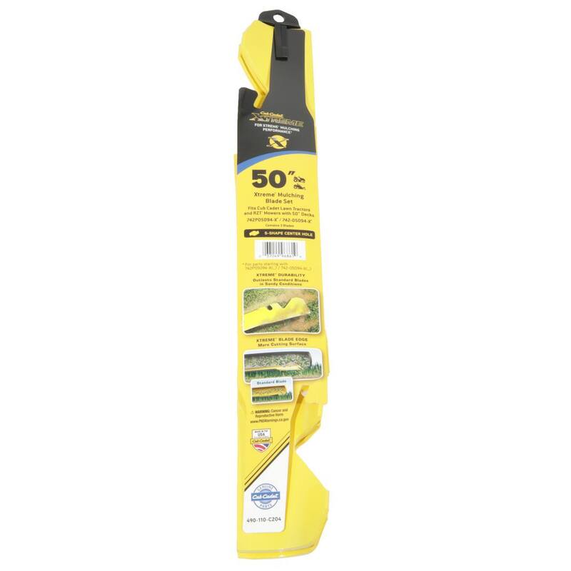Cub Cadet Original Equipment Xtreme 3-in-1 Blade Set for Select 50 in. Mowers with S-Shaped Center OE# 742P05094-X, 742-05094-X - 490-110-C204