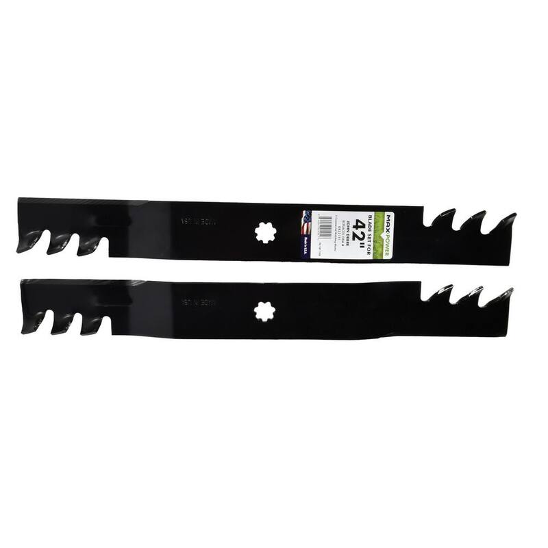 MaxPower 2 Blade Commercial Mulching Set for Many 42 in. John Deere Mowers Replaces OEM #'s AM137328, AM141033, GX22151, GY20850 - 561811XB