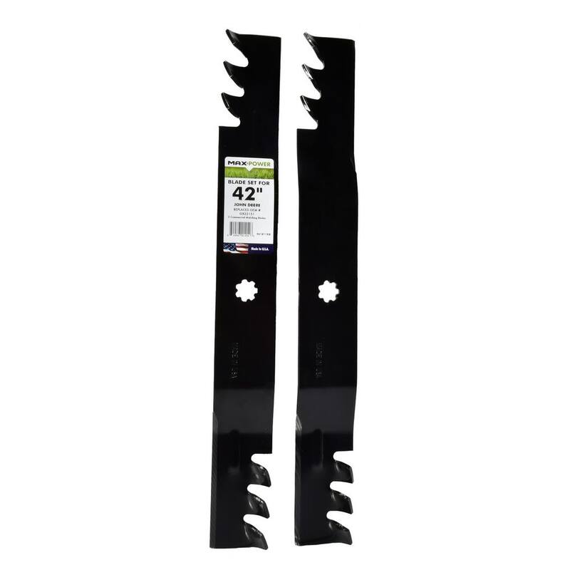 MaxPower 2 Blade Commercial Mulching Set for Many 42 in. John Deere Mowers Replaces OEM #'s AM137328, AM141033, GX22151, GY20850 - 561811XB