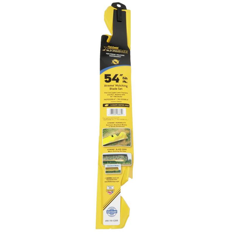 Cub Cadet Original Equipment Xtreme 3-in-1 Blade Set for Select 54 in. Mowers with S-Shape Center, OE# 742P05086-X, 742-05086-X - 490-110-C205