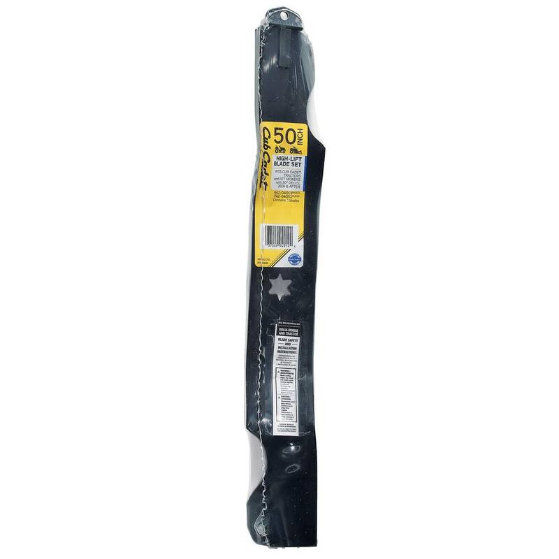 Cub Cadet Original Equipment High Lift Blade Set for Select 50 in. Riding Lawn Mowers with 6-Point Star OE# 942-04053C, 742-04053C - 490-110-C123
