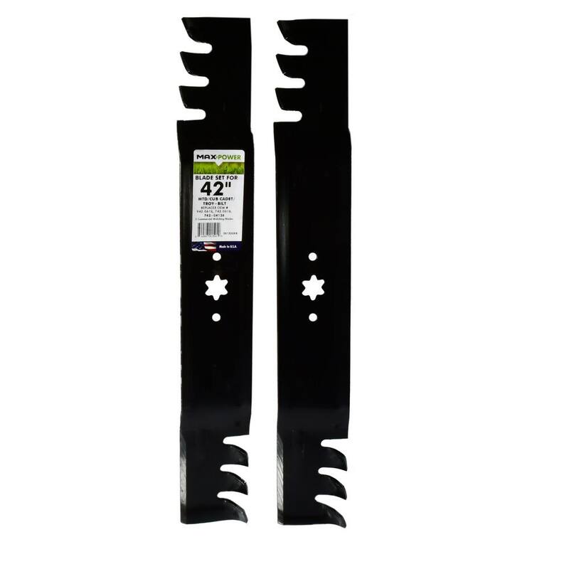 MaxPower 2 Blade Commercial Mulching Set for Many 42 in. Cut MTD, Cub Cadet, Troy-Bilt Mowers Replaces OEM # 742-0616, 942-0616 - 561532XB