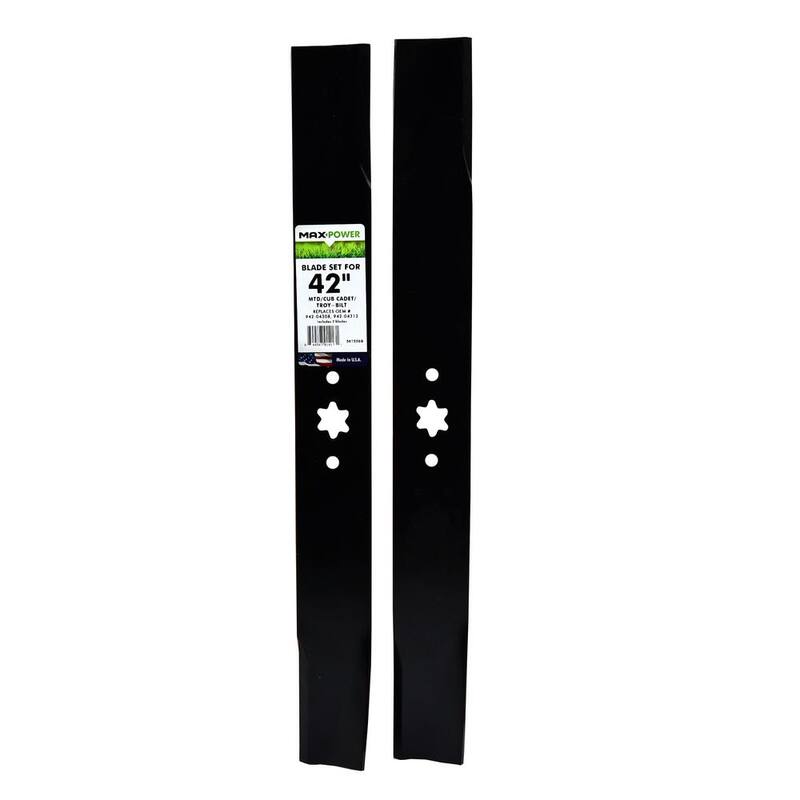 MaxPower 2 Blade Set for Many 42 in. Cut MTD, Cub Cadet, Troy-Bilt, Craftsman Mowers Replaces OEM #'s 942-04308, 742-04308 - 561556B