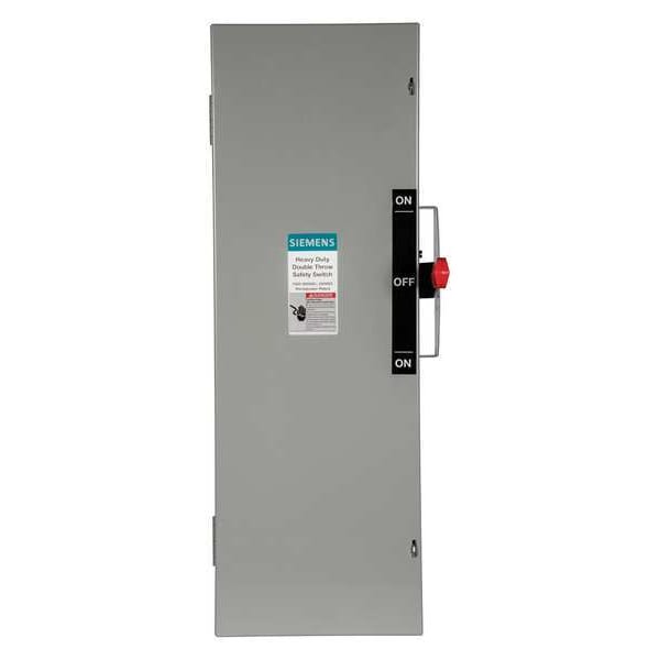 Interruptor de seguridad fusible Siemens, servicio pesado, 600V AC, 3 polos, 100 A, NEMA 1 - DTF363.
