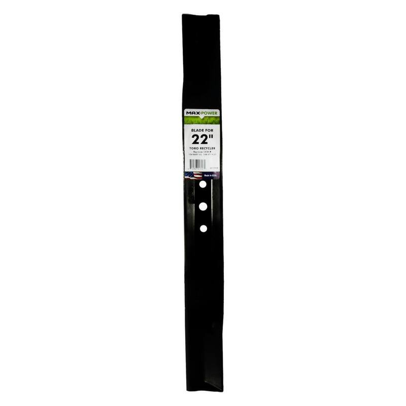 MaxPower Mower Blade for 22 in. Cut Toro Recycler Mowers Replaces OEM #'s 104-8697-03 and 108-9764-03 - 331376B