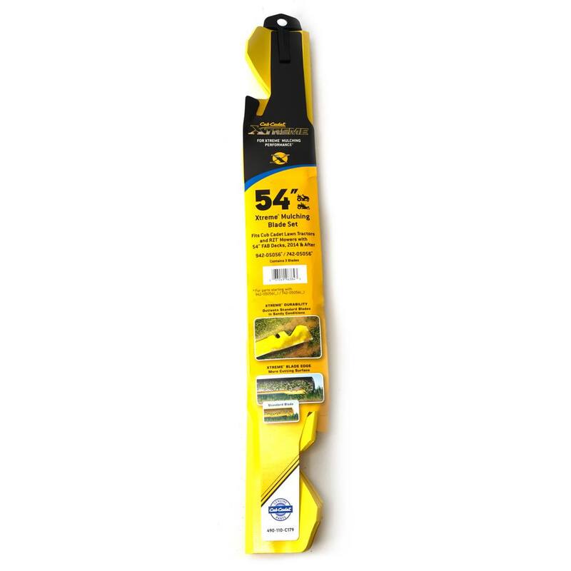 Cub Cadet Original Equipment Xtreme 3-in-1 Blade Set for Select 54 in. Mowers with 6-Point Star OE# 942-05056-X, 942-05056-X - 490-110-C179