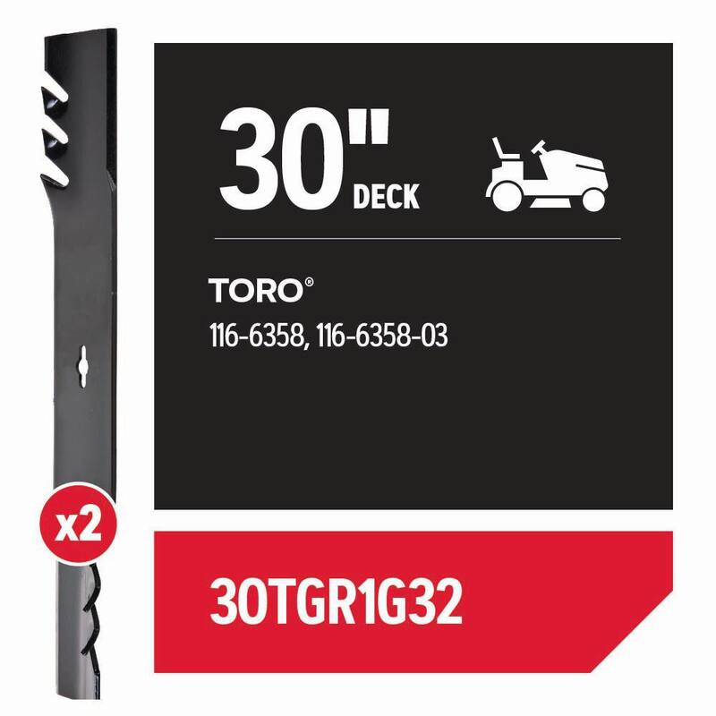 Oregon Lawnmower Gator Blades for 30 in. Deck, Fits Toro/Exmark Riding Mower, Set of 2 (30TGR1G32) - 30TGR1G32