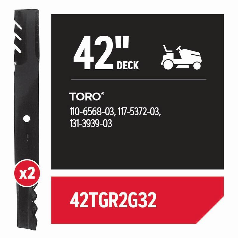 Oregon Riding Lawnmower Gator Blades for 42 in. Deck, Fits Toro/Exmark Riding Mowers, set of 2 (42TGR2G32) - 42TGR2G32