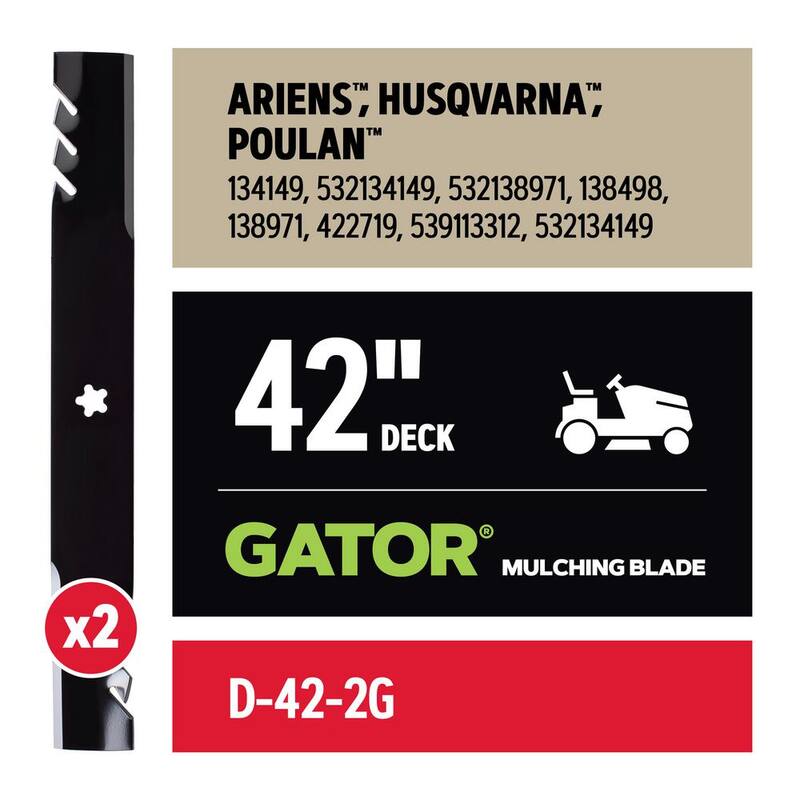 Oregon Riding Lawnmower Gator Blade for 42 in. Deck, Fits Husqvarna and Craftsman, set of 2 (42HQS1G32) - 42HQS1G32