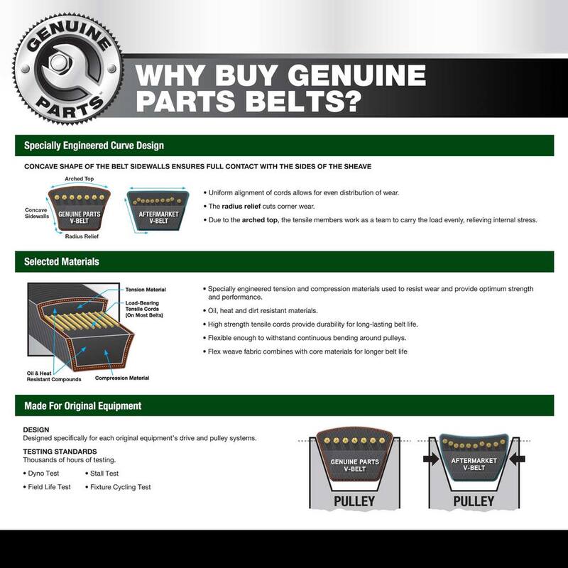 MTD Genuine Factory Parts Original Equipment Deck Drive Belt for Select 38 in. Front Engine Riding Lawn Mowers OE# 954-04062 - 490-501-M043