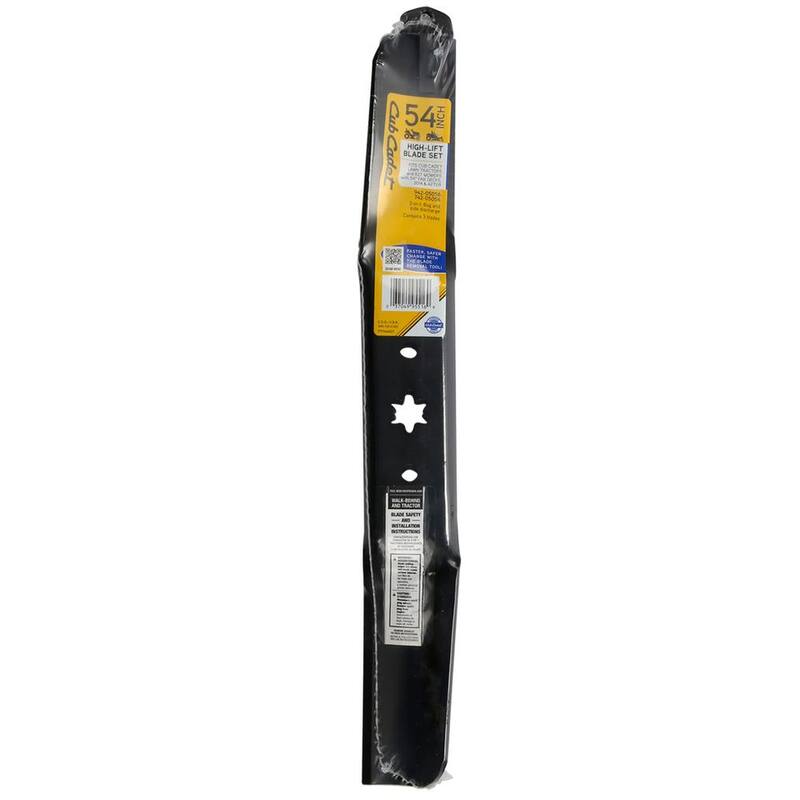 Cub Cadet Original Equipment High Lift Blade Set for Select 54 in. Riding Lawn Mowers with 6-Point Star OE# 942-05056, 742-05056 - 490-110-C143