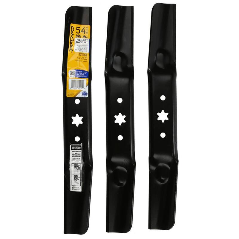 Cub Cadet Original Equipment High Lift Blade Set for Select 54 in. Riding Lawn Mowers with 6-Point Star OE# 942-05056, 742-05056 - 490-110-C143