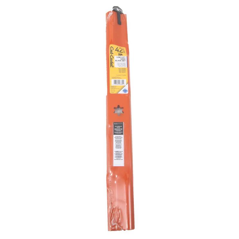 Cub Cadet Original Equipment Low Lift Sand Blade Set for Select 42 in. Riding Mowers with 6-Point Star OE# 942-04308, 942-04312 - 490-110-C180