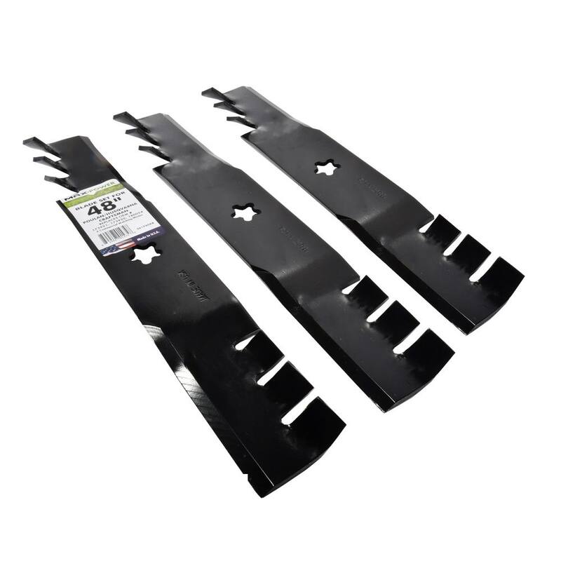 MaxPower 3 Blade Commercial Mulching Set for Many 48 in. Cut Craftsman, Husqvarna, Poulan Mowers Replaces OEM #'s 532173921 - 561735XB