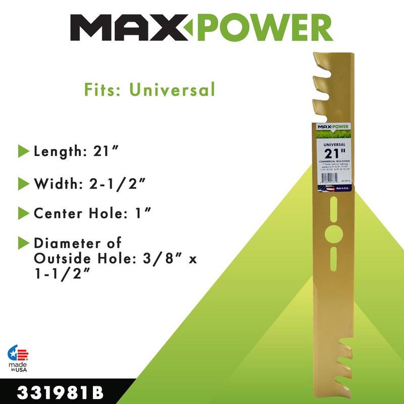 MaxPower Universal Gold Metal Mulching Blade for 21 in. Cut Mower - 331981B