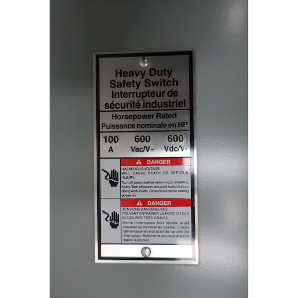 Interruptor de desconexión no fusible Siemens 3P 100A AMP 600V-AC 600V-DC - HNFC363J
