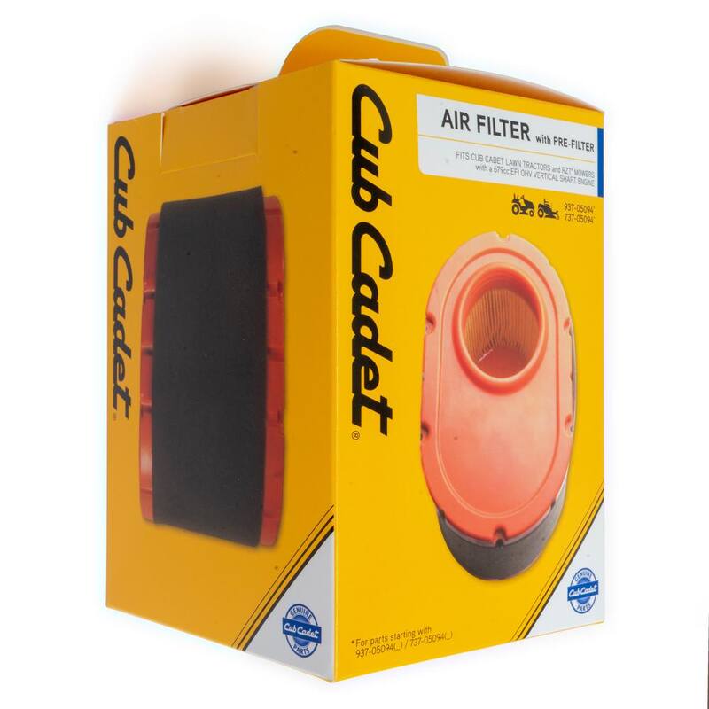 Cub Cadet Origional Equipment Air Filter for Cub Cadet 679cc Engines with Pre-Filter Included OE# 737-05094 - 490-200-C083