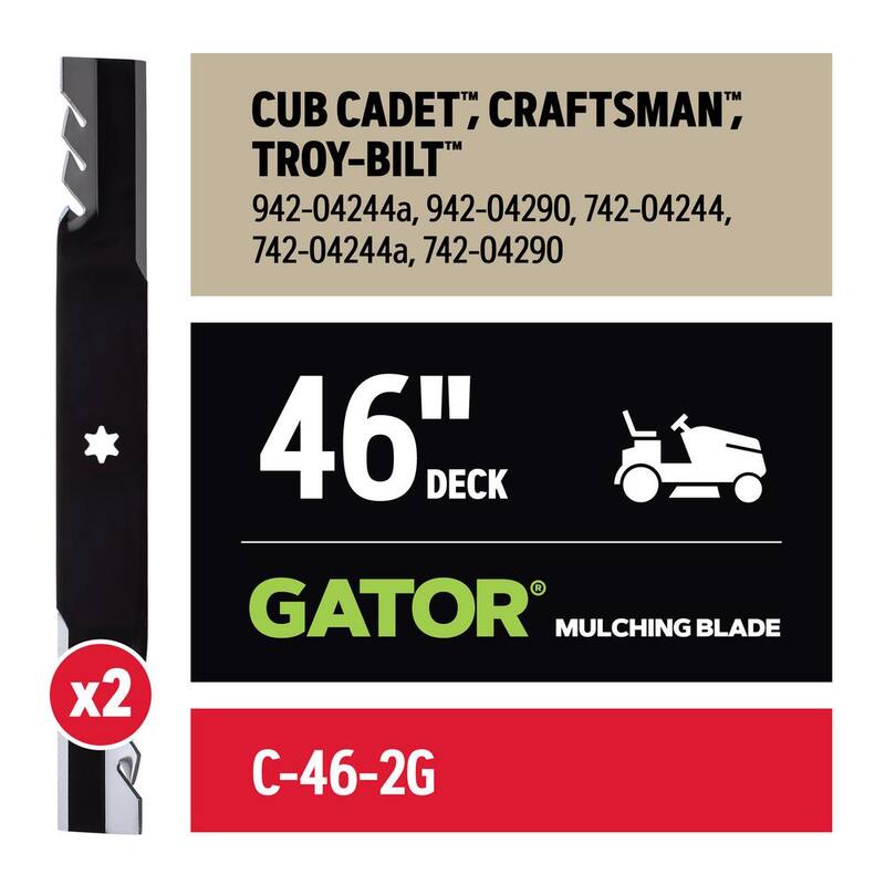 Oregon Riding Lawnmower Gator Blade for 46 in. Deck, Fits Cub-Cadet, Craftsman, and Troy-Bilt, Set of 2 (46MGS1G32) - 46MGS1G32