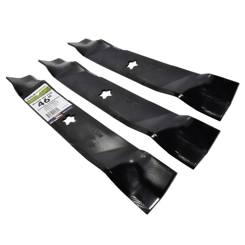 MaxPower 3 Blade Set for Many 46 in. Craftsman, Husqvarna, Poulan Mowers Replaces OEM #'s 52443, 163819, 532145708, 532152443 - 561732B