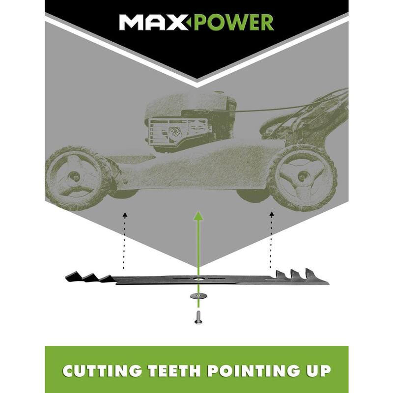 MaxPower Commercial Mulching Blade for 21 in. Cut Toro, Exmark, Lawn Boy Mowers Replaces OEM #'s 108-0954-03, 116-4500, 1350413S - 331387XB
