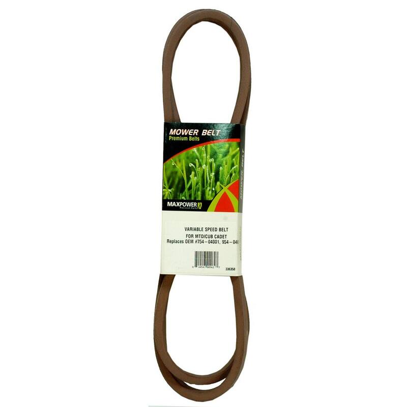 MaxPower V-Belt for MTD, Cub Cadet, Troy-Bilt Mowers Replaces OEM #'s 754-04001, 754-04001A, 954-04001, 954-04001A - 336358