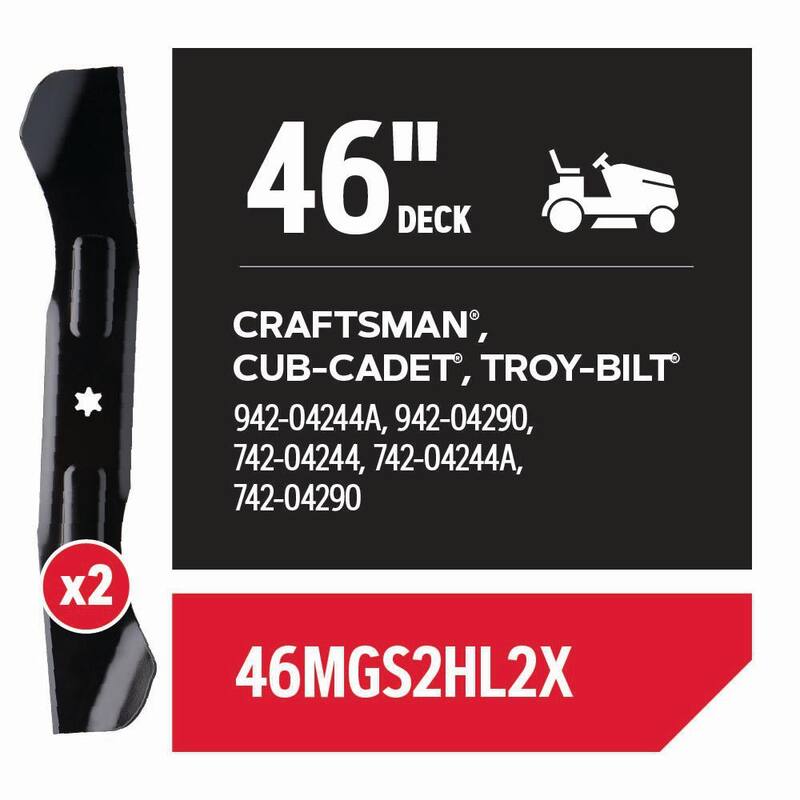 Oregon Riding Lawnmower Blades for 46 in. Deck, Fits Craftsman and Cub Cadet Riding Mower, Set of 2 (46MGS2HL2X) - 46MGS2HL2X