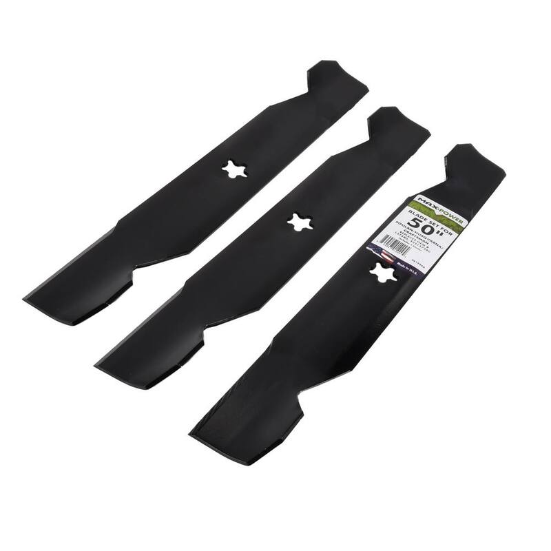 MaxPower 3 Blade Set for Many 50 in. Cut Craftsman, Husqvarna, Poulan Mowers Replaces OEM # 137380 - 561724B