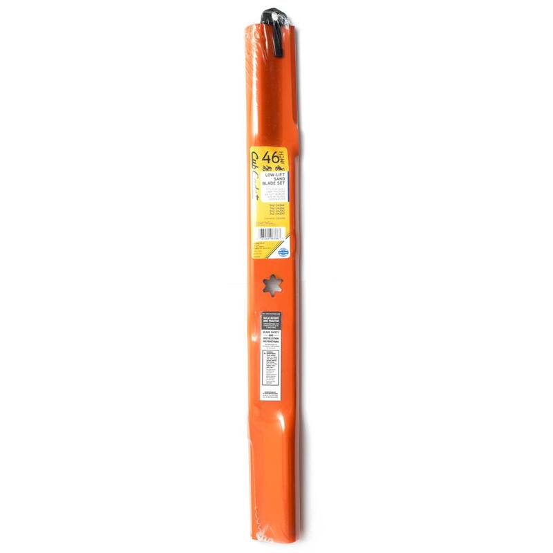 Cub Cadet Original Equipment Low Lift Sand Blade Set for Select 46 in. Riding Mowers with 6-Point Star OE# 942-04244, 942-04290 - 490-110-C181