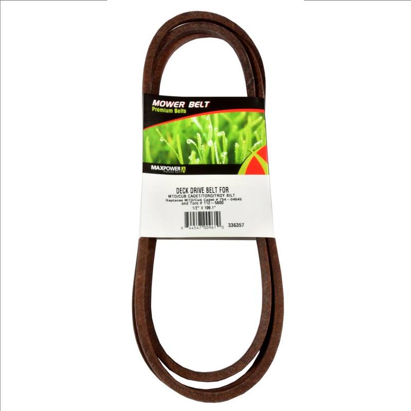 MaxPower Deck Belt for MTD, Cub Cadet, Troy-Bilt Mowers Replaces OEM #'s 754-04045, 954-04045 and Toro 112-5800 - 336357