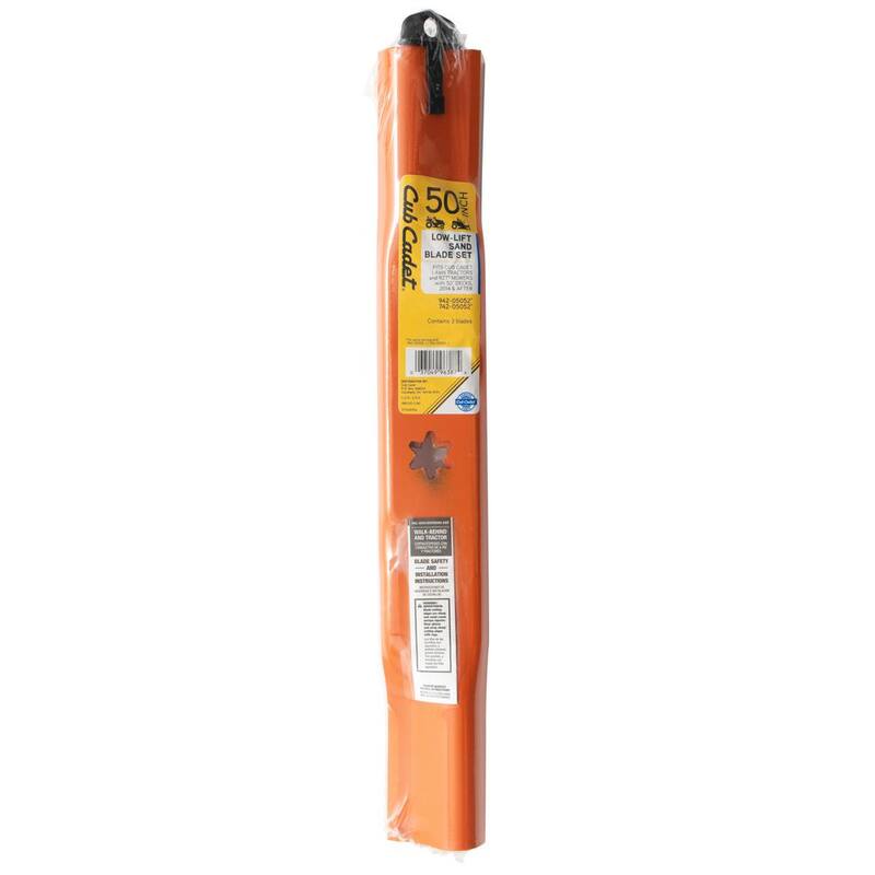 Cub Cadet Original Equipment Low Lift Sand Blade Set for Select 50 in. Riding Mowers with 6-Point Star OE# 942-05052, 742-05052 - 490-110-C182