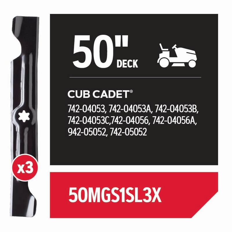 Oregon Riding Lawnmower Blades for 50 in. Deck, Fits Cub Cadet Z-turn Mowers, Set of 3 (50MGS1SL3X) - 50MGS1SL3X