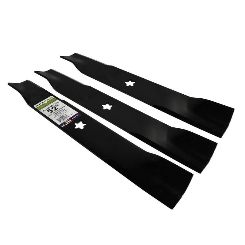 MaxPower 3 Blade Set for Many 52 in. Craftsman, Husqvarna, Poulan Mowers Replaces OEM #'s 870801, 574-870801 - 561741B