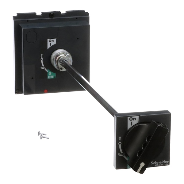 Accesorio de interruptor de circuito Schneider Electric, PowerPacT L, manija, rotatoria, montada en la puerta, negra - S32598