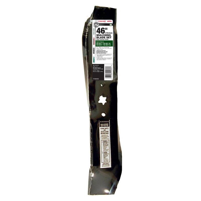 MTD Genuine Factory Parts Original Equipment 3-in-1 Blade Set for Select 46 in. Riding Lawn Mowers with 6-Point Star OE# 942-0611, 942-0612 - 490-110-M118