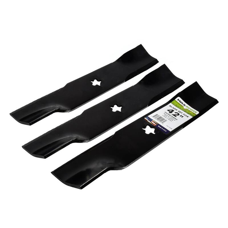 MaxPower 3 Blade Set for Many 42 in. Craftsman, Husqvarna, Poulan Mowers Replaces OEM # 539-112078 - 561745B