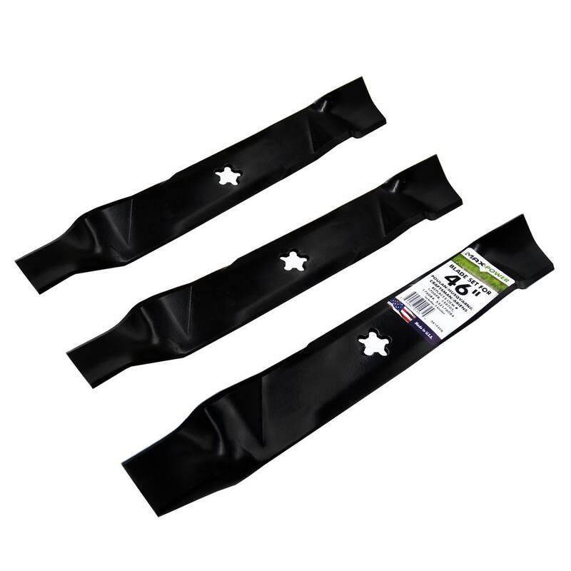 MaxPower 3 Blade Set for Many 46 in. Cut Craftsman, Husqvarna, Poulan Mowers Replaces OEM # 170698 - 561734B