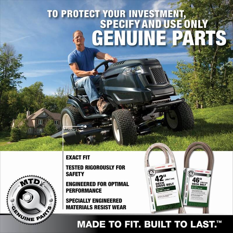 MTD Genuine Factory Parts Original Equipment Transmission Drive Belt for Select Front Engine Riding Lawn Mowers OE# 954-05027,754-05027 - 490-501-M061
