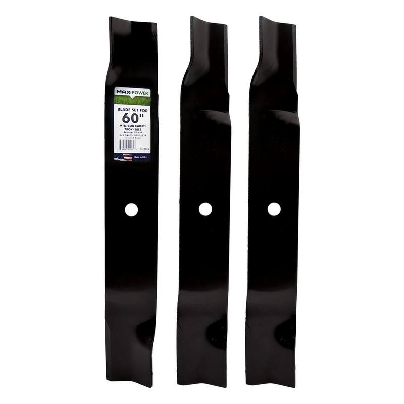 MaxPower 3 Blade Set for Many 60 in. Cut MTD Cub Cadet Troy-Bilt Mowers Replaces OEM #'s 02005019, 1005338, 94204415, 50-3046 - 561554B