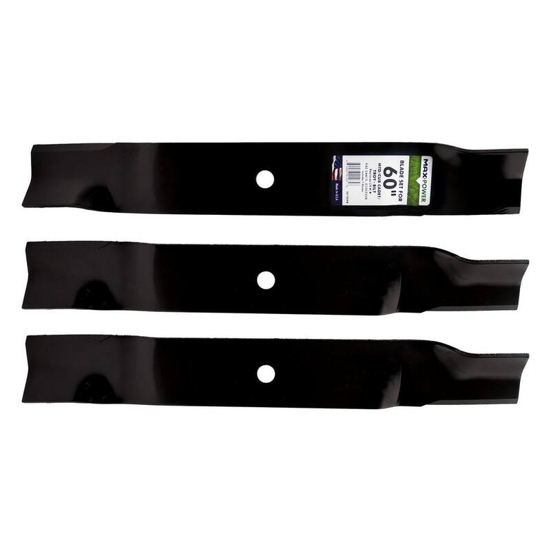 MaxPower 3 Blade Set for Many 60 in. Cut MTD Cub Cadet Troy-Bilt Mowers Replaces OEM #'s 02005019, 1005338, 94204415, 50-3046 - 561554B