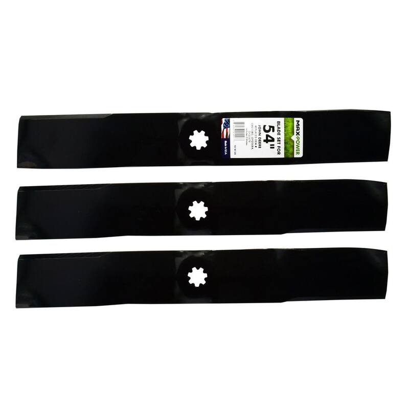 MaxPower 3 Blade Set for Many 54 in. John Deere Rider Mowers Replaces OEM #'s GX21380, GY20679 and GY20684 - 561813B