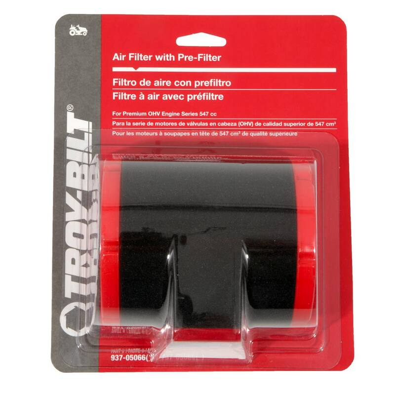 Troy-Bilt Original Equipment Air Filter for Premium 547cc OHV Engines with Pre-Filter Included OE# 937-05066 and 737-05066 - 490-200-Y063