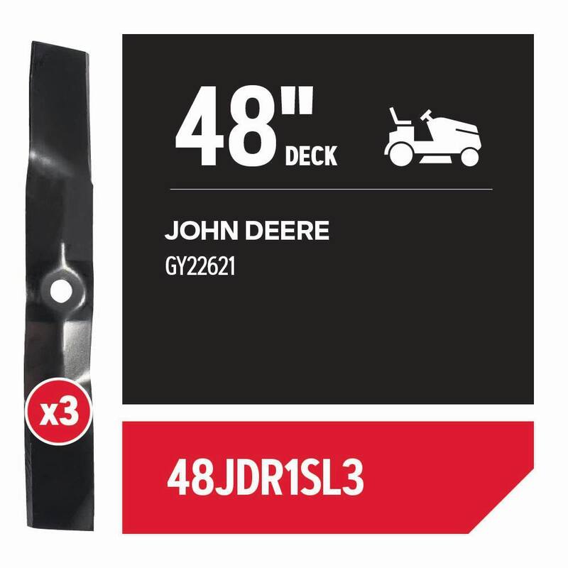 Oregon Riding Lawnmower Blades for 48 in. Deck, Fits John Deere Riding Mowers, set of 3 (48JDR1SL3) - 48JDR1SL3