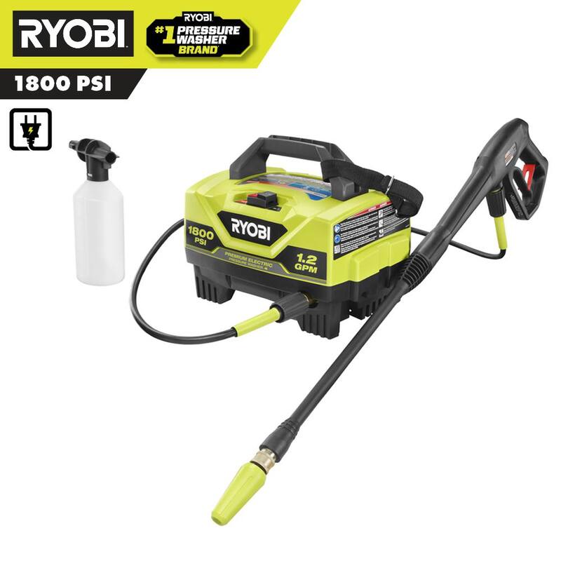 RYOBI 1800 PSI 1.2 GPM Cold Water Corded Electric Pressure Washer - RY141802