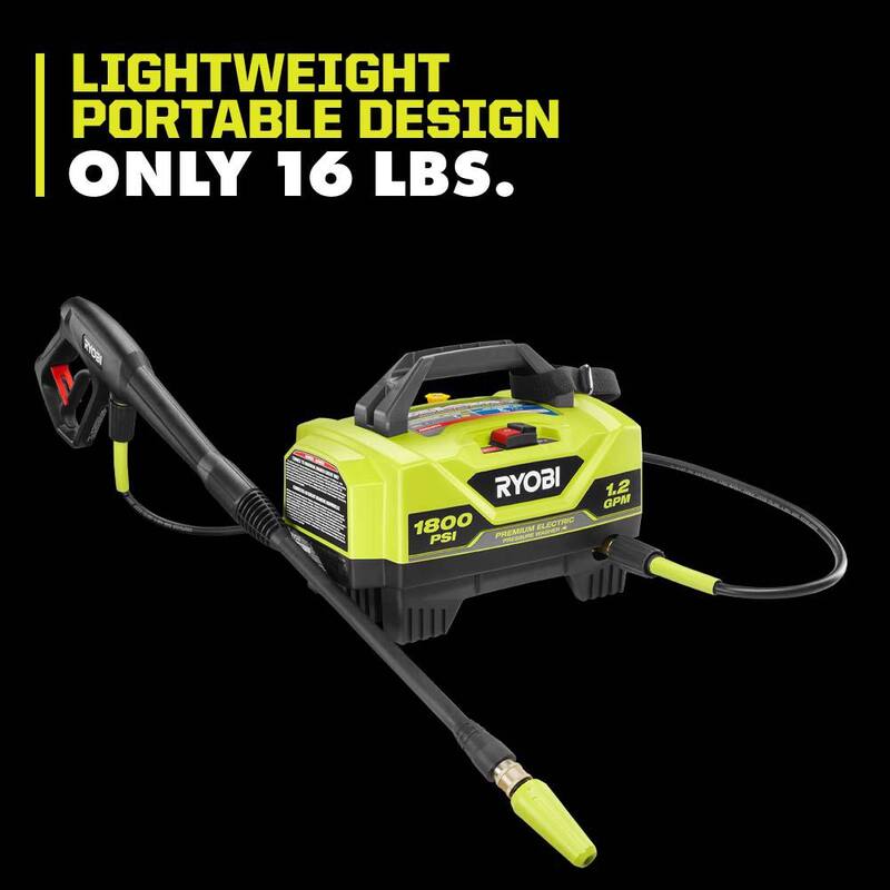 RYOBI 1800 PSI 1.2 GPM Cold Water Corded Electric Pressure Washer - RY141802