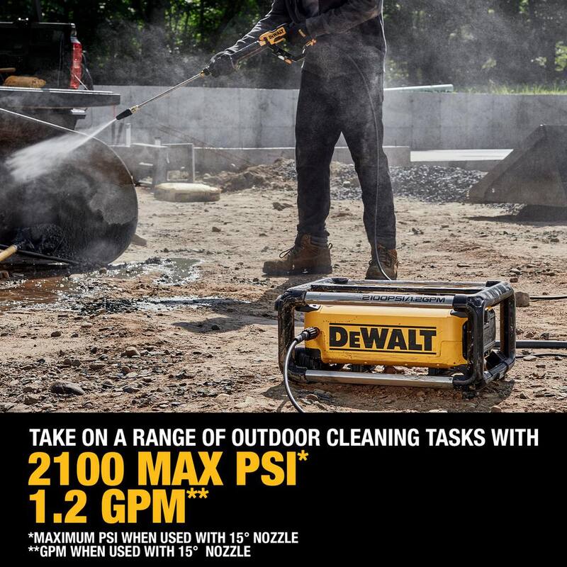 DEWALT 2100 PSI 1.2 GPM 13 Amp Cold Water Electric Pressure Washer with Internal Equipment Storage - DWPW2100