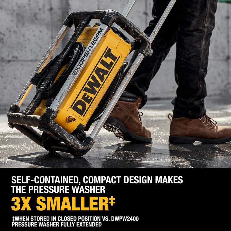DEWALT 2100 PSI 1.2 GPM 13 Amp Cold Water Electric Pressure Washer with Internal Equipment Storage - DWPW2100
