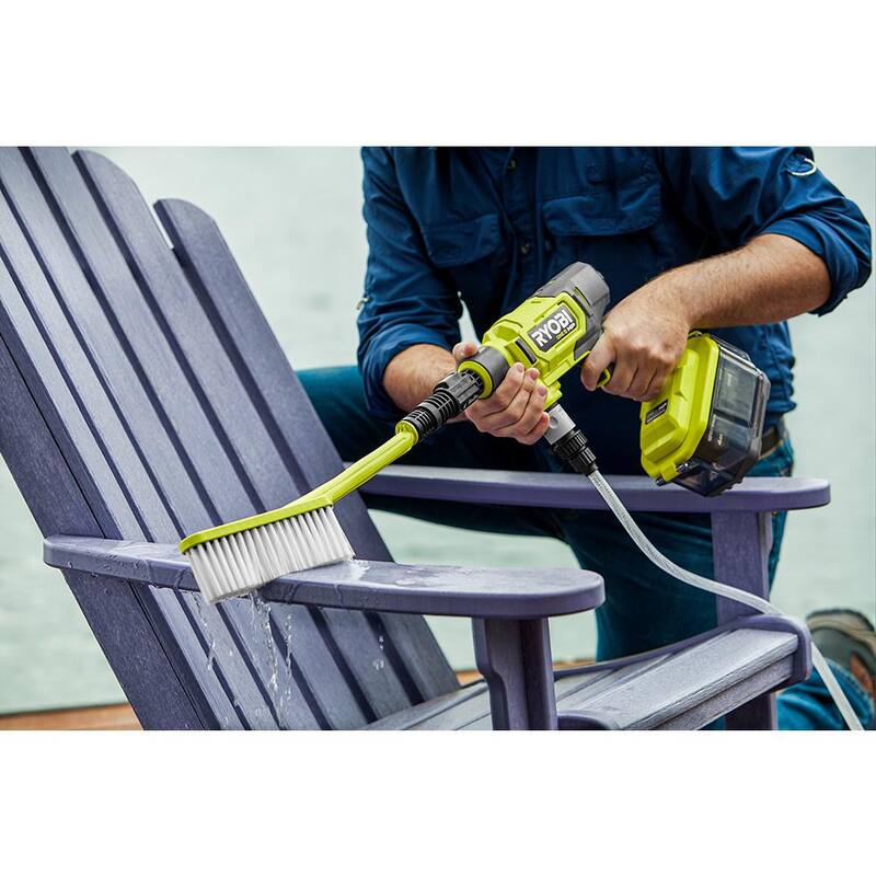RYOBI ONE+ HP 18-Volt Brushless EZClean 600 PSI 0.7 GPM Cordless Electric Power Cleaner w/ 4.0Ah Battery, Charger, Accessories - RY121860K